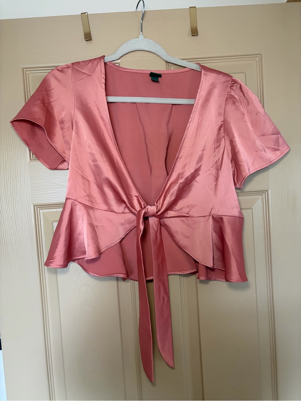 wild fable Satin Tie Blouse